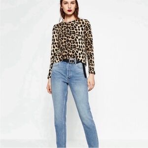 Zara Women’s Leopard Top; Sz Med
